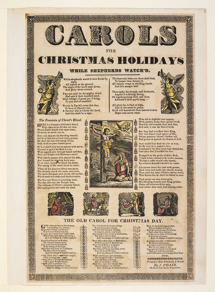 BL_Ref_Services's tweet photo. If you're going caroling, watch out for typos. This c.1830 broadside was perhaps printed in haste...
#AngleoftheLord #Crhistmas
https://t.co/AnTkMrnqrF https://t.co/xq9shjJ2SN