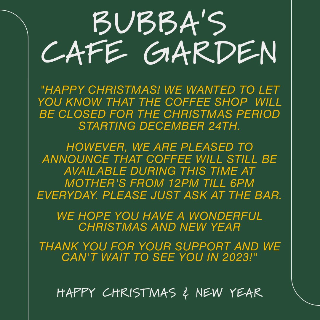 bubbascoffee's tweet photo. 🎄 🎄 Happy Christmas to all our customers. 🎄 🎄#christmasopeninghours #christmas #christmastime #christmasmood #christmasfeeling #christmascountdown #christmas2022 #elf #magicelf #espresso #coffee #latte #drogheda #droghedalife #louth #louthchat #shoplocaldroghelda #shoplocal https://t.co/RBH5Mo2pIB