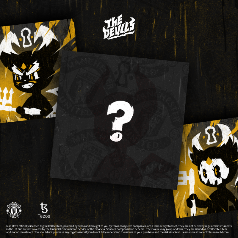 ManUtd's tweet photo. 🛎️ Classic Key holders: you're up! 🛎️

Phase 2️⃣ of the drop is live: there's still one black and gold Devil to unlock — play at Old Trafford if it's yours! ⚫🟡

#CollectUnited || @Tezos