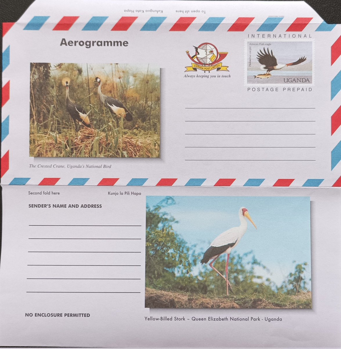 BirdsFDC's tweet photo. Uganda 
#birds #aerogramme #philately https://t.co/hBvuonHQm0