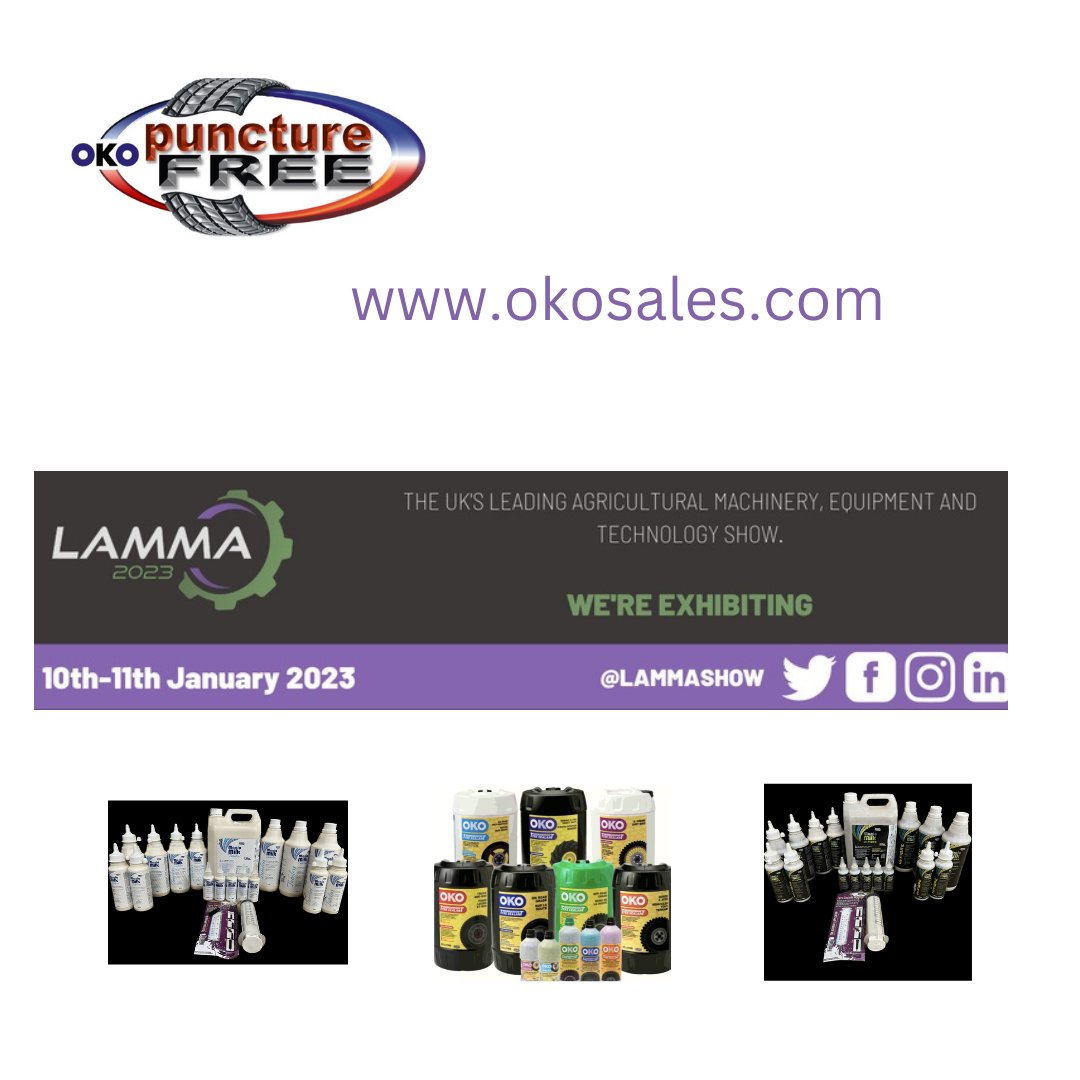 SalesOko's tweet photo. Come and say hi to the OKO team at the LAMMA 2023 show on 10th &amp; 11th January

#oko #okotyresealant #lammashow2023 #punctureprotection #punctureprevention #saynotopunctures #lamma2023 https://t.co/eAOe5DOgvu