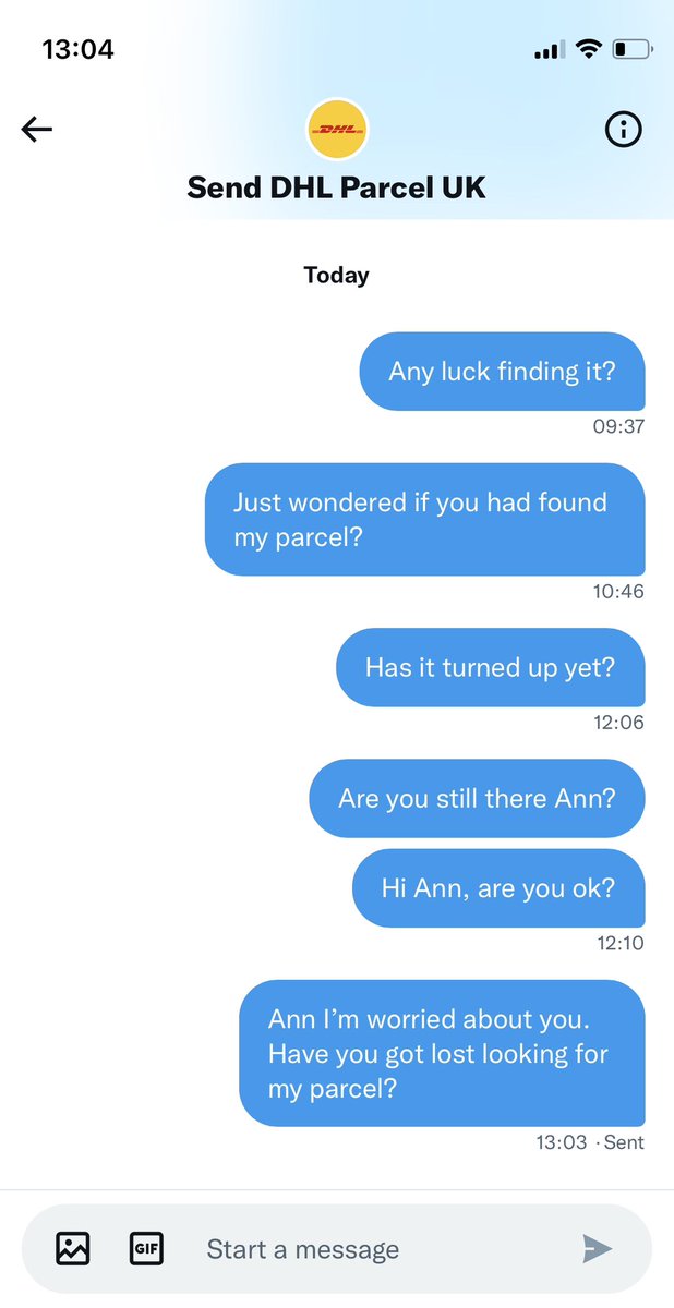 Liz_Bob_Baker's tweet photo. Hi @senddhlparceluk could somebody check on Ann please? She disappeared mid conversation yesterday and I haven’t heard from her since? If you find her you might find my parcel too. Thanks. #PrayForAnn #WhereIsAnn https://t.co/5q1gBxnuSI