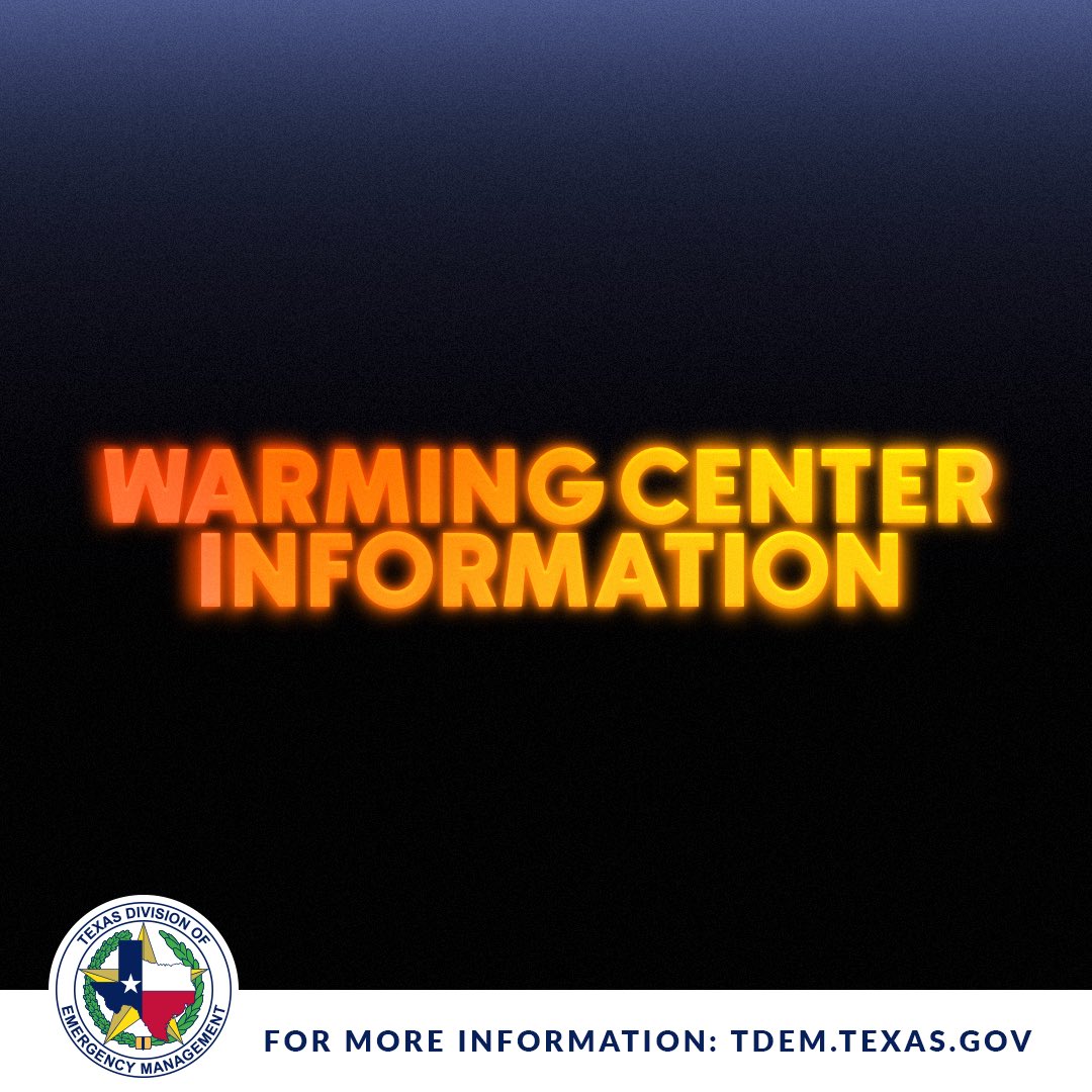 Looking for information on warming centers during this extreme cold snap? 🥶 TDEM has compiled a map of warming centers opened by local officials. Visit: tdem.texas.gov/warm #txwx