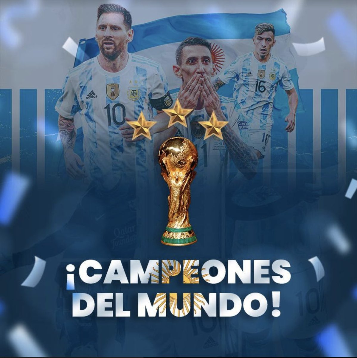 semak_sa's tweet photo. 🇦🇷¡SOMOS CAMPEONES DEL MUNDO! ⭐⭐⭐ https://t.co/4RfsPqwwmp
