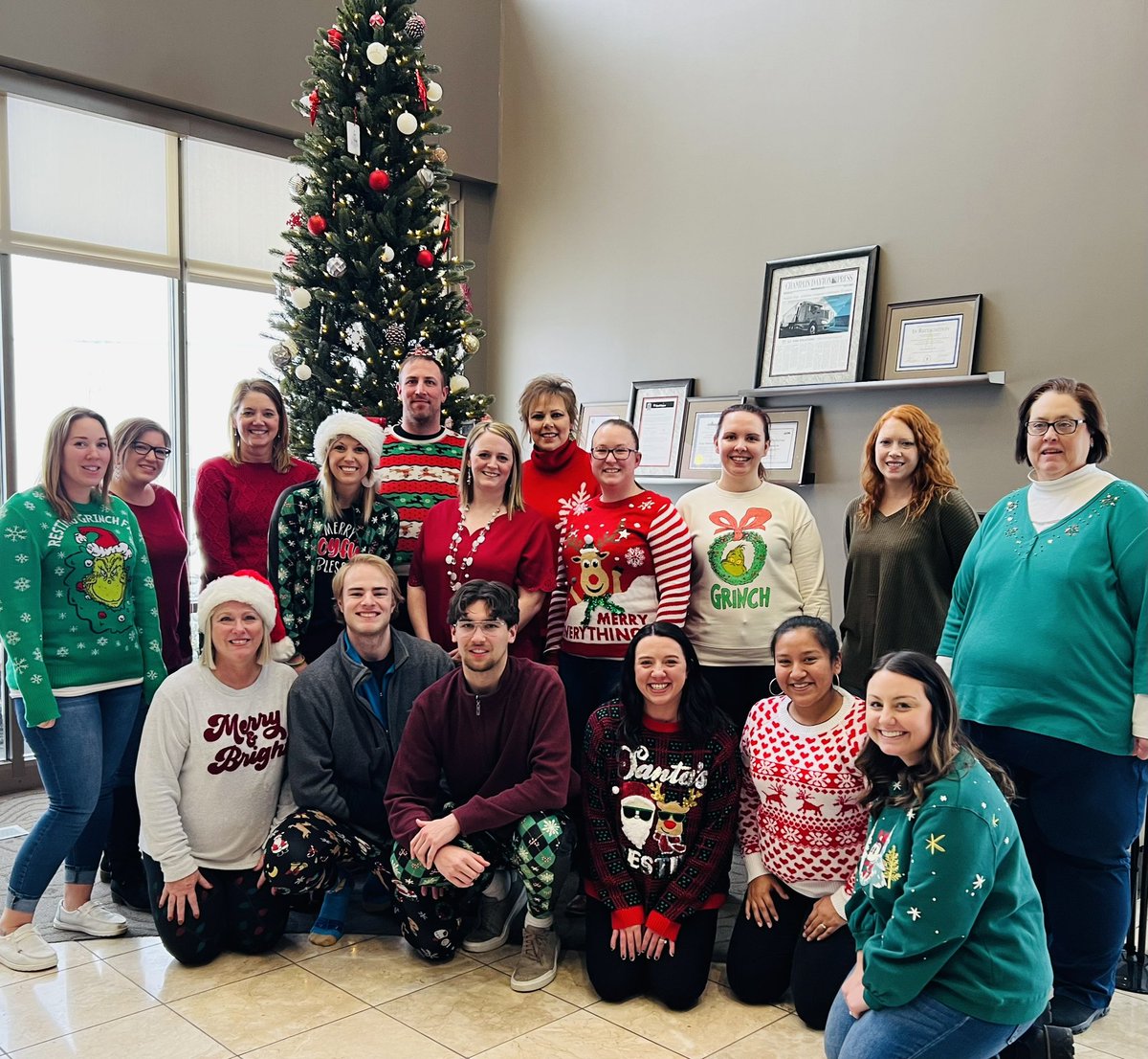 KingSolutionsMN's tweet photo. Itโs the most wonderful time of the year! ๐ถ๐#ChristmasSweater #ChristmasCheer #SecretSantaParty #TeamKING https://t.co/mD2Or4STLd