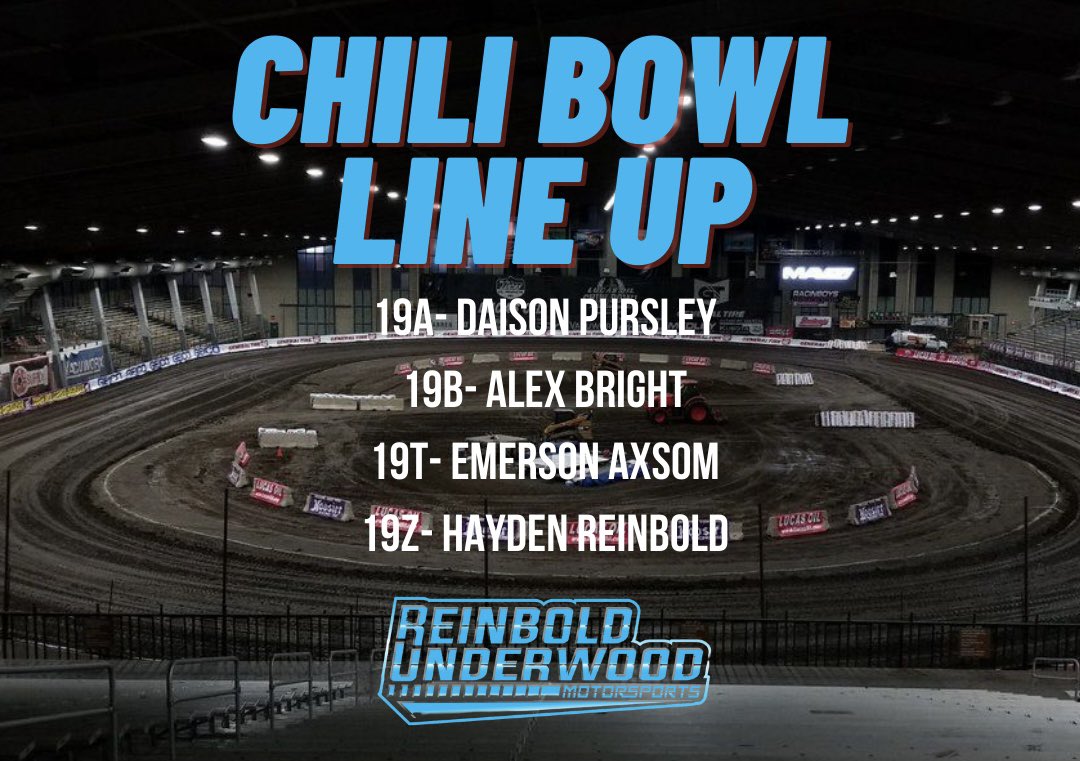 Here is our 2023 Chili Bowl line up!