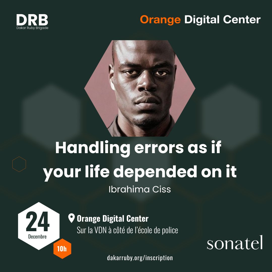 dakar_ruby's tweet photo. ⛔️ Oops something went wrong !
Mais, après ce 24 Décembre à 10h à @ODCSenegal cela ne devrait plus avec le master @bionik6
Serez vous de la partie ? https://t.co/z2eyDmwkiH
@AcademySonatel
#drb #dakar #drupal #senegal #php #code #developer #dakarruby #drb https://t.co/BfhQl2ADSs