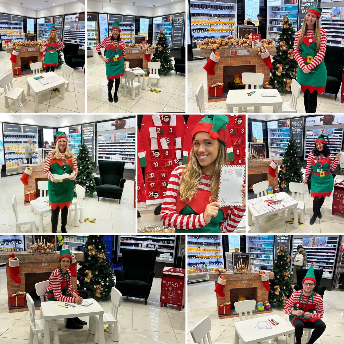 WDFJobs's tweet photo. This week our Stansted team wore Elf costumes to get in the Christmas spirit🎅They even welcomed some little visitors (not naughty, nice!) at Santa's grotto. It doesn't have to be Christmas to treat yourself here! From all of us at WDF, we hope you have a wonderful Christmas.🎁 https://t.co/RribMh92au