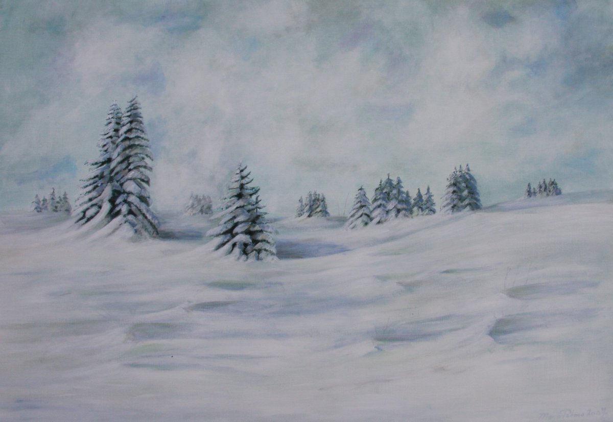 MarjoPotma's tweet photo. #Winterlandschap #Noorwegen Acryl op linnen https://t.co/sxyDmfLhqe