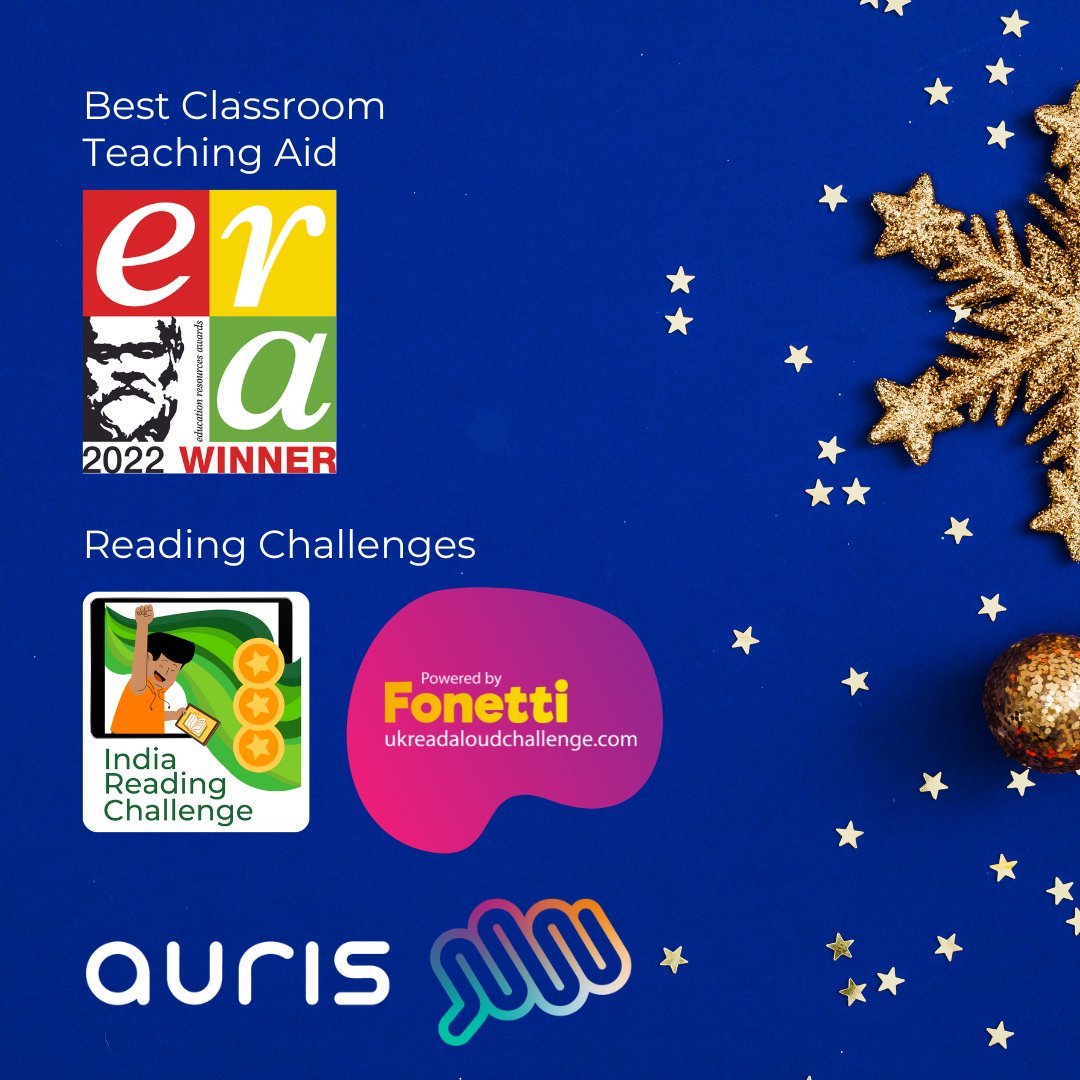 Our app Fonetti won 'Best Classroom Teaching Aid' in the Educational Resources Awards in May, and the Fonetti Reading Challenges over the summer boosted our child-voice datasets, so we can further develop our speech recognition algorithm. #MerryChristmas 3/4
