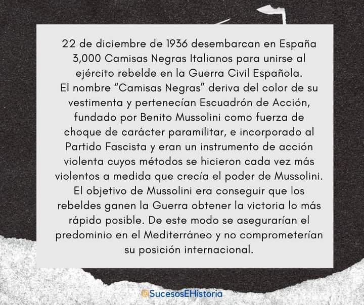 ESucesos's tweet photo. Un día como hoy, Camisas Negras Italianas 

#22deDiciembre #CamisasNegras #SabiasQue #Efemeride #Historia #UnDiaComoHoy #22Diciembre https://t.co/XCbc89RGIg