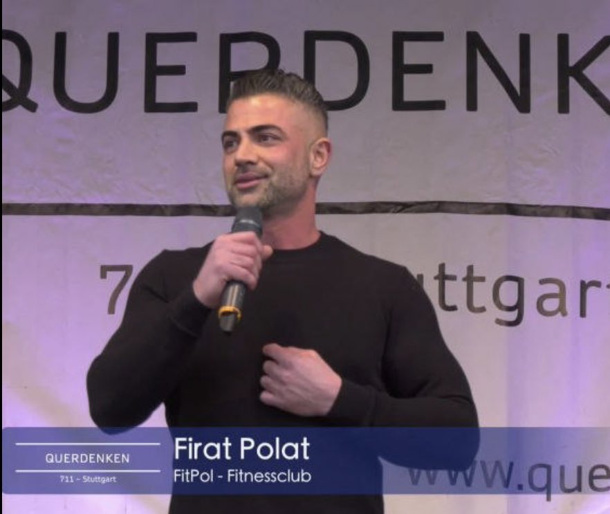 QReXRecherche's tweet photo. Der #Querdenker & Fitnessguru Firat Polat aus #Stuttgart wurde am Montag wg. Volksverhetzung verurteilt. Er hatte bei #S2201 (2022) behauptet die Arbeit von Polizist:innen auf #Querdenken-Demos sei wie in der NS-Zeit "jüdischen Kindern in den Kopf zu schießen". @Report_Antisem https://t.co/udfXjrfMSN