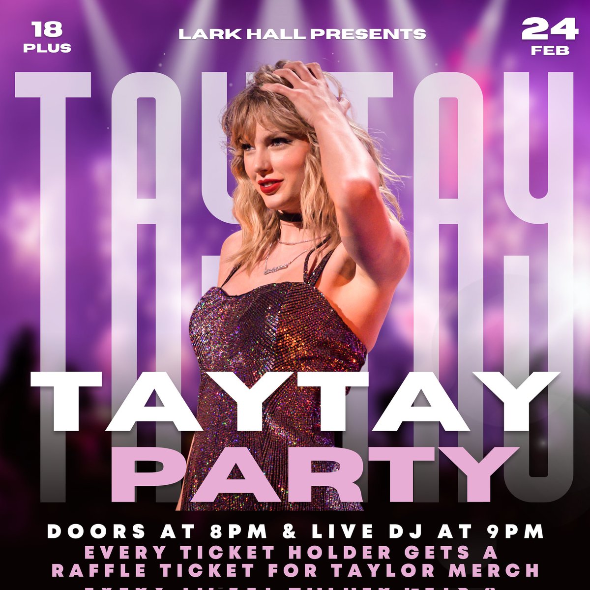 Calling all Swifties!!! 

Join us February 24th for a Tay Tay Party!!

More information and to let's available through the link below! 
eventbrite.com/e/albany-tay-t…

#larkhallalbany #capitalregionny #larkhall #capitaldistrictny #albanyny  #taylorswift #swifty #swifties #taytayparty