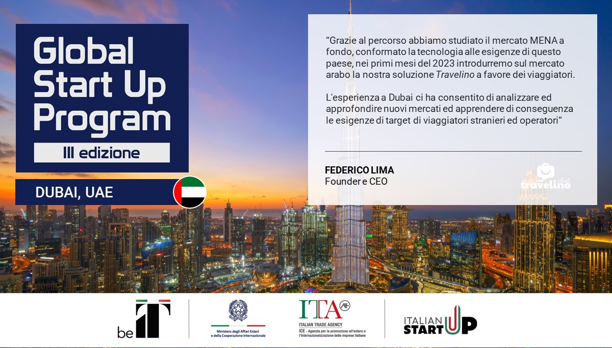 Tra le protagoniste del #GlobalStartUpProgram di Dubai 🇦🇪 c’è #Threebot
 
La #startup introduce "Travelino", un servizio di C-commerce che innova i canali di comunicazione e le app di messaggistica istantanea degli operatori turistici
 
#GSUP3
 
<a href="/ITAtradeagency/">Italian Trade Agency</a>
<a href="/ITADubai/">ITA Dubai</a>