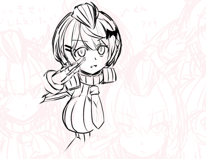 線画描き中
似せるのむずいんご 