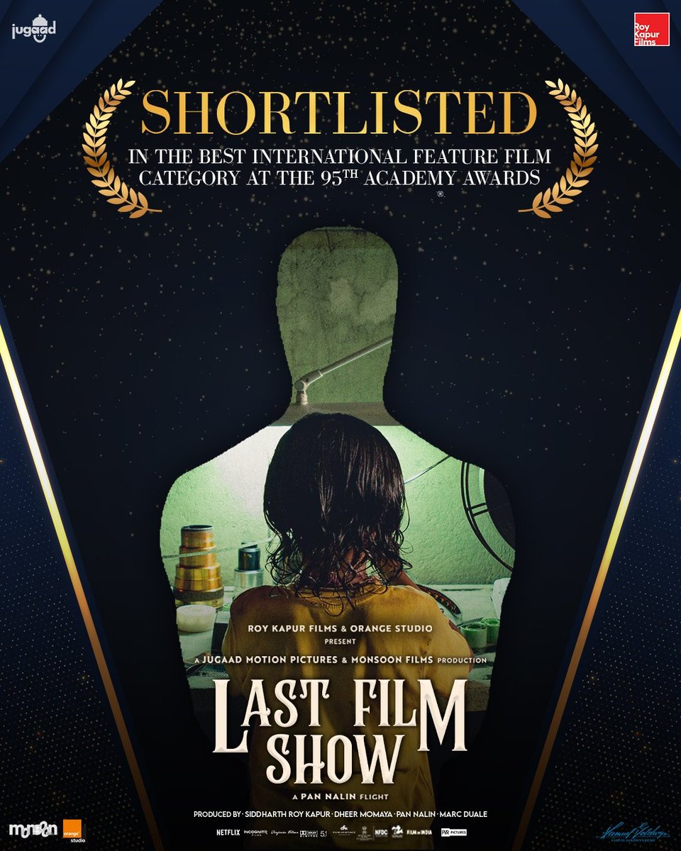 DOPSenthilKumar's tweet photo. Congratulations @PanNalin💐💐💐
#LastFilmShow (#ChhelloShow) SHORTLISTED in the Best International Feature Film category at the 95th Academy Awards !!! 👏👏👏

#JugaadMotionPictures  @roykapurfilms @Orange_Studio_ #MonsoonFilms @LastFilmShow1 #Oscars #Oscars2023 https://t.co/gYhWwsOEdJ