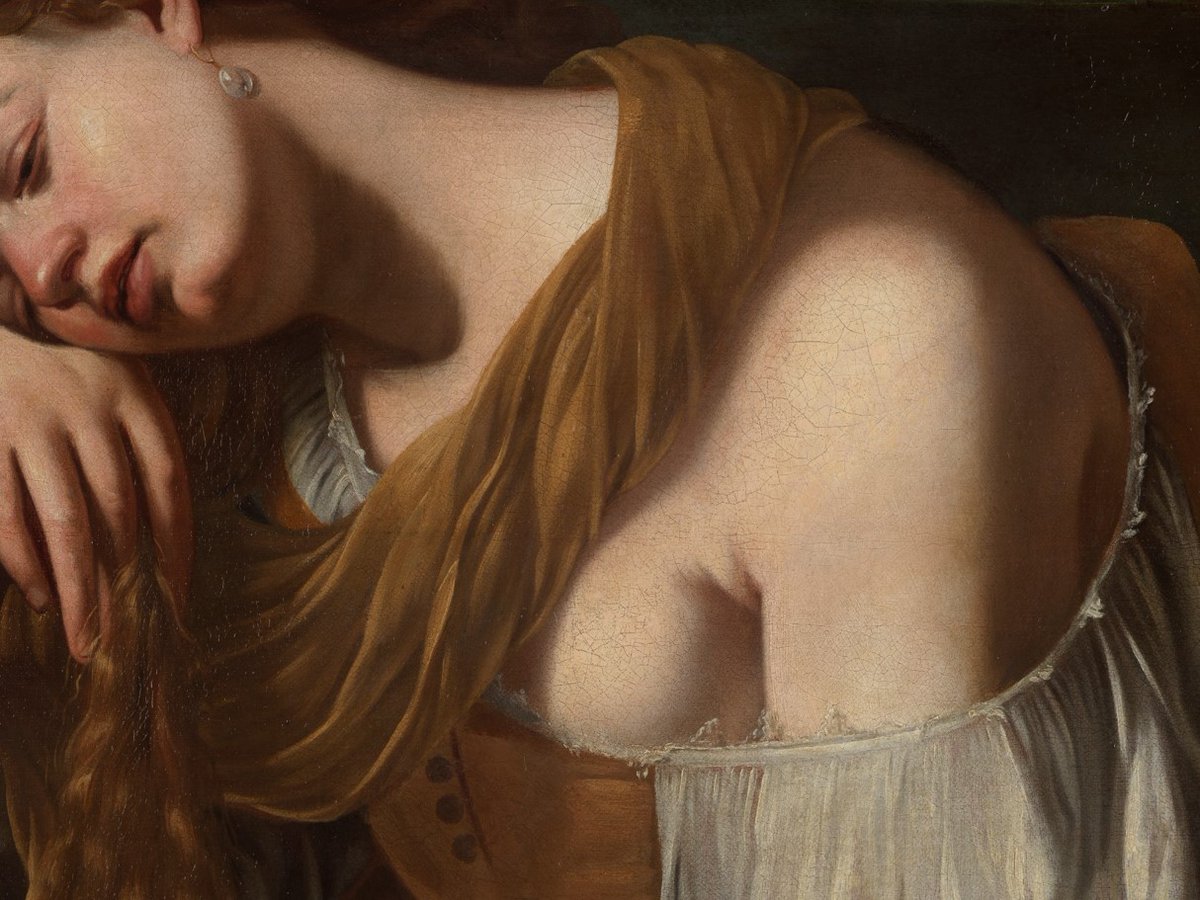 Archisevilla1's tweet image. El cuadro 'María Magdalena como melancolía' regresa a la #CatedraldeSevilla tras restauración en el @museodelprado. La obra está atribuida a la artista italiana Artemisia Gentileschi (sgl. XVII) #patrimonio #arte