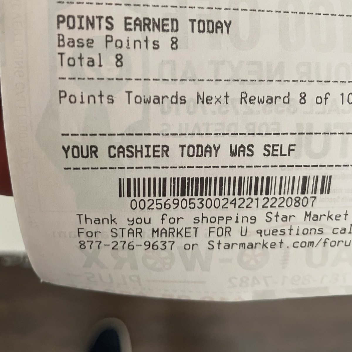 Your cashier today was self.