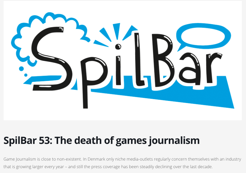 InteractiveDK's tweet photo. Don't forget to mark Feb. 9th in your calendar, before you turn of your computer for Christmas. We already have the next #SpilBar event lined up: SpilBar 53: The death of games journalism - Hope tio see a lot of #dkgame there https://t.co/tuYm3uT0KS https://t.co/mLeYoEX4wc