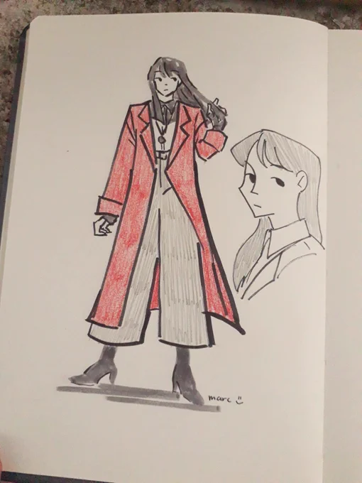 i got to meet up with some artist friends today!!! we did an impromptu art trade! i got a drawing of maria from  and i drew for  :"D and i got to paint yipeee 
