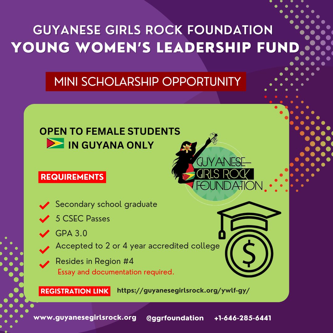 GGRFoundation's tweet photo. GUYANA SCHOLARSHIP OPPORTUNITY 🇬🇾🇬🇾 - Please apply or help us spread the word.  Deadline: 12/30/22.  https://t.co/QCWUYAqOSQ https://t.co/gYVjMUGuz0