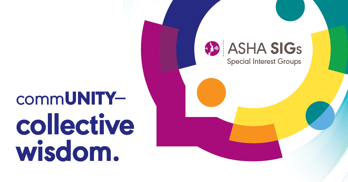 ASHAWeb's tweet photo. It's not too late to join a SIG for 2023. Check out the choices and sign up today. https://t.co/JFfS5WFy1w #slpeeps #audpeeps #ashasigs https://t.co/drGEL8HCtr