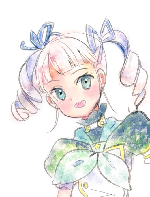 わざと塗り残し(透明or半透明)残しておく→下にレイヤー作って濃い色の水彩筆でランダムにぬると、インクがいい感じに混ざらなかった表現になる 