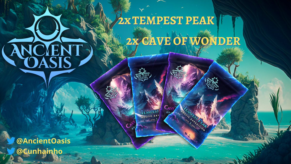 Cunhainho's tweet photo. 💎#Giveaway By "Ancient Oasis"💎
 🥳4x Packs (Photo) - 4x winners🥳

📝 Requirements:
🐾 Follow me &amp; @AncientOasis  
❤️ &amp; RT
✍️ Tag Friends
➡️ Join Discord: https://t.co/Sd8zYbDXRw
⏰72H

🍀Good Luck🍀

#giveawaynft #NFT #free #WAXNFT #NFTCommumity #NFTGiveways #WAX #nftarti̇st https://t.co/UVb4HM7n85