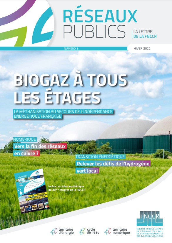 Sdesm77's tweet photo. La @fnccr vient de sortir le numéro hiver 2022 de "Réseaux Publics". Au menu de ce 3e numéro : le #biogaz, la France des #SDIRVE et les défis de l'#hydrogène vert local
➡️Télécharger le mag : https://t.co/jf8K2KULFr https://t.co/v9LUr6KcnP
