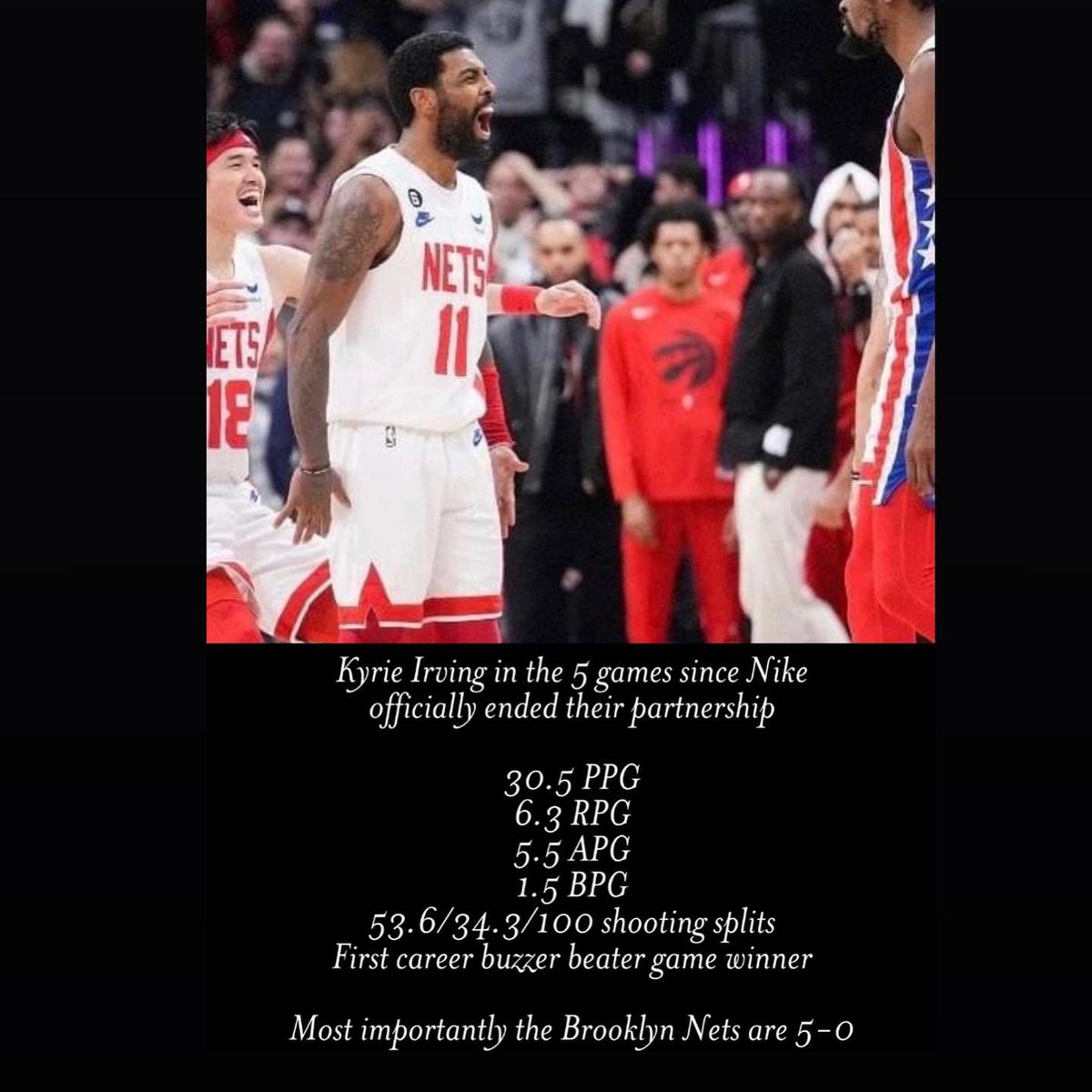 What happened to everyone who was saying the Nets (and the league) would be better off without Kyrie Irving ? Nothing on how well they’ve been playing since his return or since @Nike dropped him ? Yall can’t say anything positive about Kyrie Irving? Yall are something else