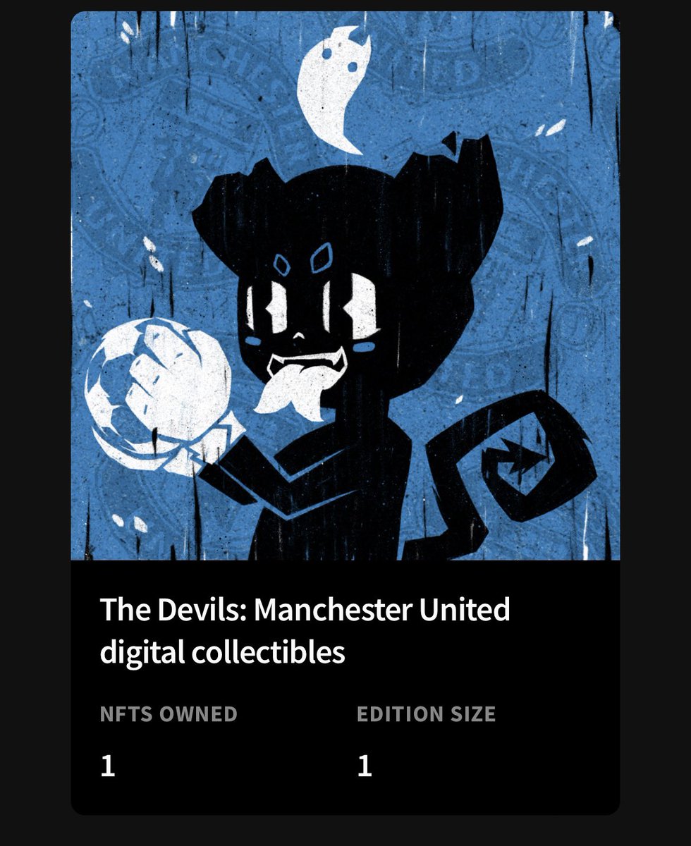 Got my Blue Devil! 😈 
Looks pretty dope 😬
#ManchesterUnited #TezosNFTs