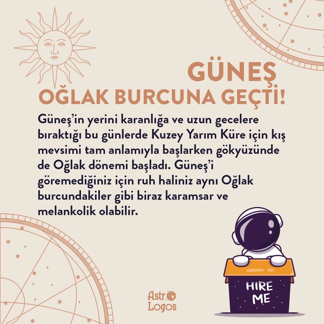 astrologostr's tweet photo. Güneş Oğlak Burcuna Geçti! ☀️
#sun #güneş #gunes #oğlak #capricorn #sign #oğlakburcu #capricornsign #astroloji #astrology #astrologos #astrologia #astrologyposts https://t.co/pvn1H7yKfw
