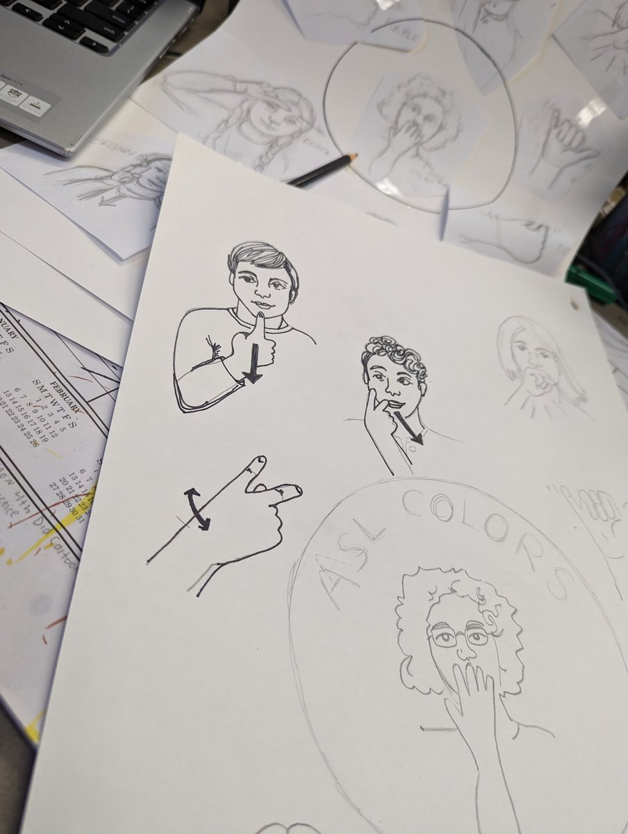 As part of my goals to teach better communication, I had the idea to teach art terms in ASL.  Here's the visuals I'm making. #rvilleproud