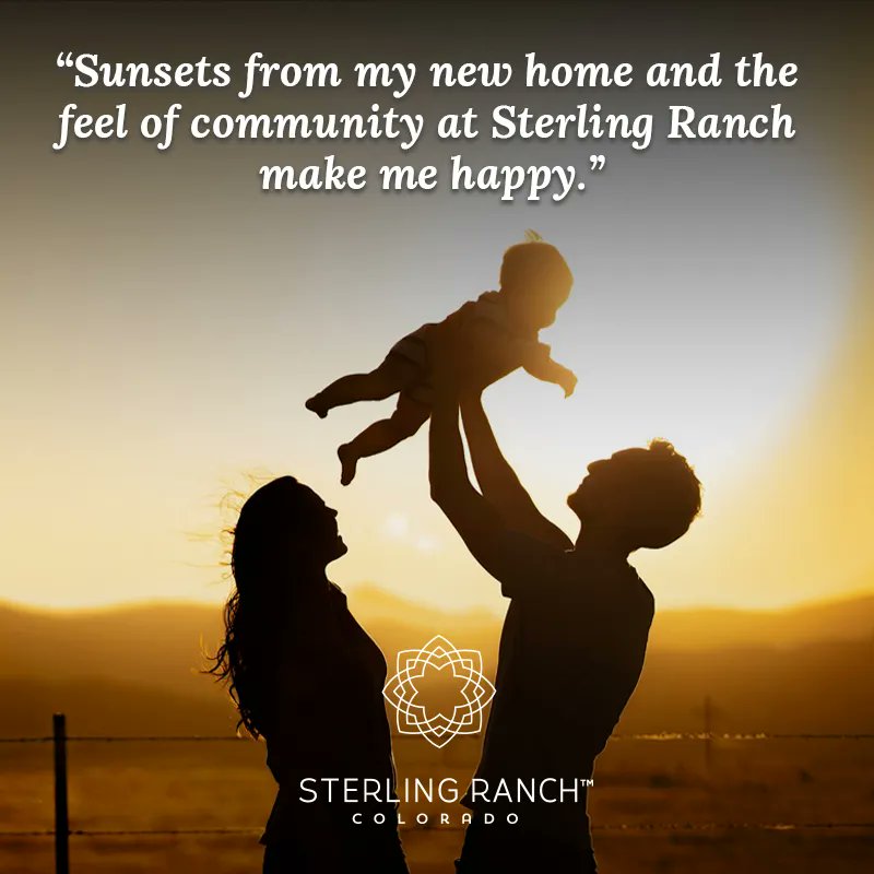 “Sunsets from my new home and the feel of community at Sterling Ranch make me happy.​” – Becky, Sterling Ranch Resident. Beautiful sunsets and a caring community are just one of many things that make Sterling Ranch a special place to live. 
#lovewhereyoulive #mysterlingranch