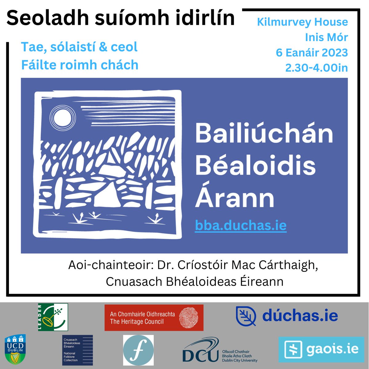 AranSongs's tweet photo. Seoladh BBÁ ar Nollaig na mBan 2023: mo cheol iad na Mná Fiontracha a bhunaigh & a bhuanaigh Bailiúchán Béaloidis Árann. GRMMA lenár leathbhádóirí breátha @gaois_ie @FiontarGaeilge @bealoideasucd 🙌 Bí linn! #ÁrainnAbú #BBÁabú #NollaignamBan #seoladh #béaloideas #saíocht #seoid https://t.co/Yhf4IlCOCk