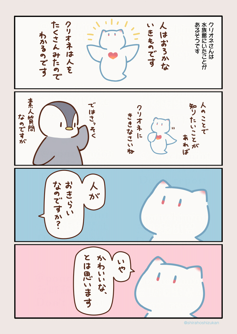 #しらほしずかん のイラストや漫画は普段 @shirahoshizukan に載せてるんですが、これを機にこっちにもちょっと掲載します～!海のいきものたちのゆる～い日常だよ 