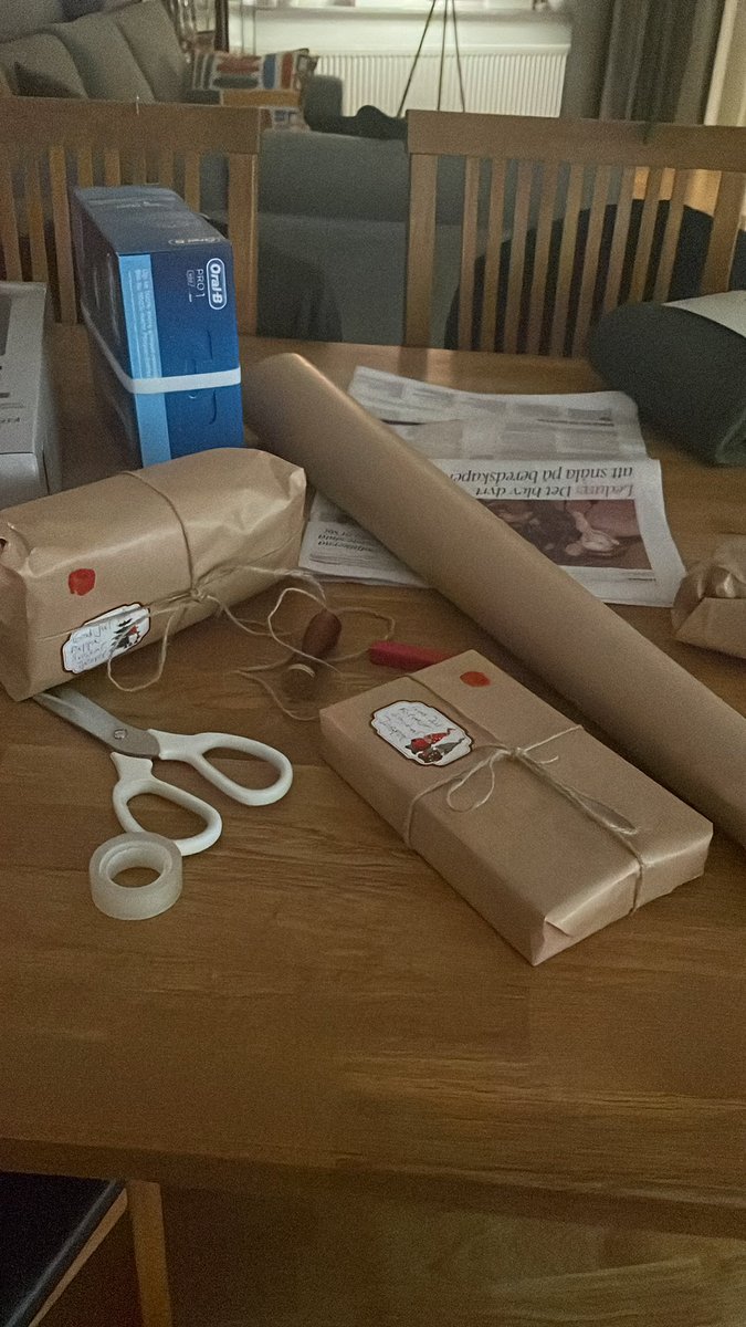 Så köper ni lite papper och slår in det själv ordentligt. 
Det tar 10 minuter så blir mamma och flickvännen glada grabbar. (vik in dom fula kanterna så får ni skina lite😉)