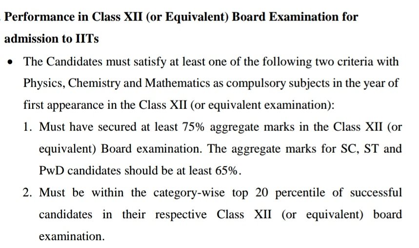 somyashrm's tweet photo. Here is the official details about the 75% criteria for #JEE2023 by @IITGuwahati in their official brochure.

#JEEMain2023
#JEEMainsInApril2023 https://t.co/qlxP9pPnMB