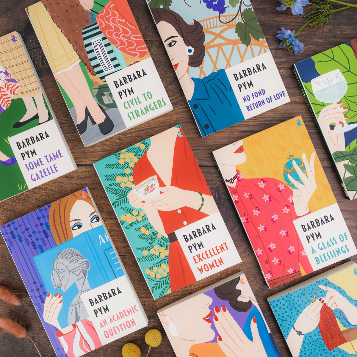 DCoonan3's tweet photo. One of my first acquisitions for the Virago Modern Classics was Barbara Pym, &amp; it was time for a revamp. Who could resist these stylish new editions, with a superb new introduction by her literary heir, @ClareDChambers? Artwork by the super-talented @agnesbic 
6/10 https://t.co/wfGSp5YMJh