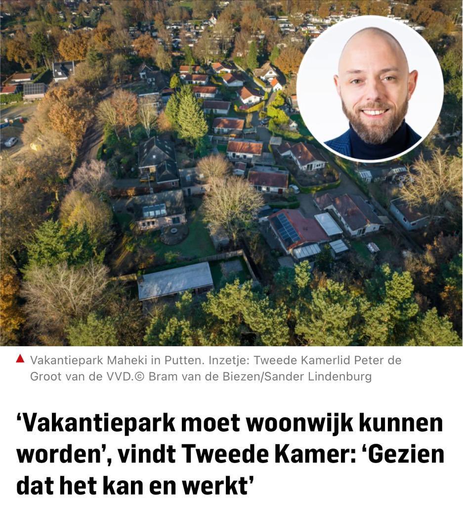 pedegro's tweet photo. We hebben een groot tekort aan woningen in NL. Daarom stel ik voor om geschikte recreatieparken om te vormen tot woonwijken. Zo spelen we reguliere huur- of koopwoningen vrij. Lees het hieronder in de Stentor @ds_Veluwe2 👇🏻 https://t.co/u3Ey07VusO