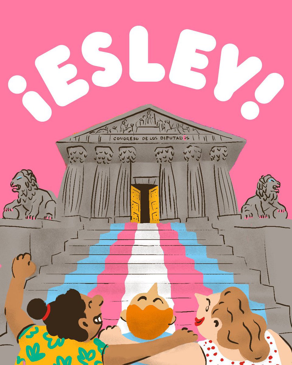 ¡Acaba de aprobarse la Ley Trans! Hoy somos un país un poquito más justo e igualitario. ¡Qué emoción! Enhorabuena, compañeras 💜🏳️‍⚧️🏳️‍⚧️🏳️‍⚧️

#EsLey