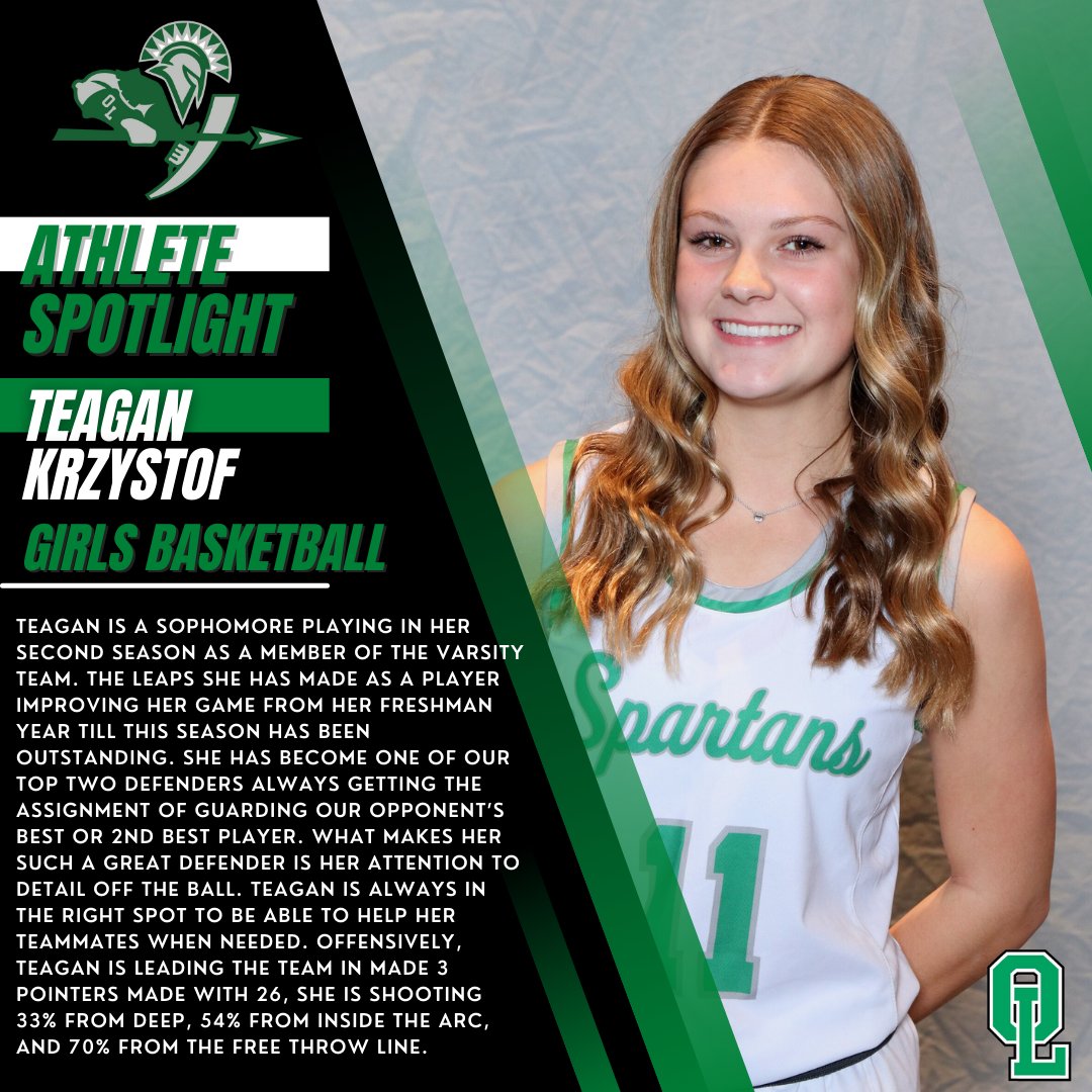 OLCHSNews's tweet photo. Congrats to Teagan Krzystof! This week's Spartan Spotlight! #olchspride https://t.co/R84QX1Tztt