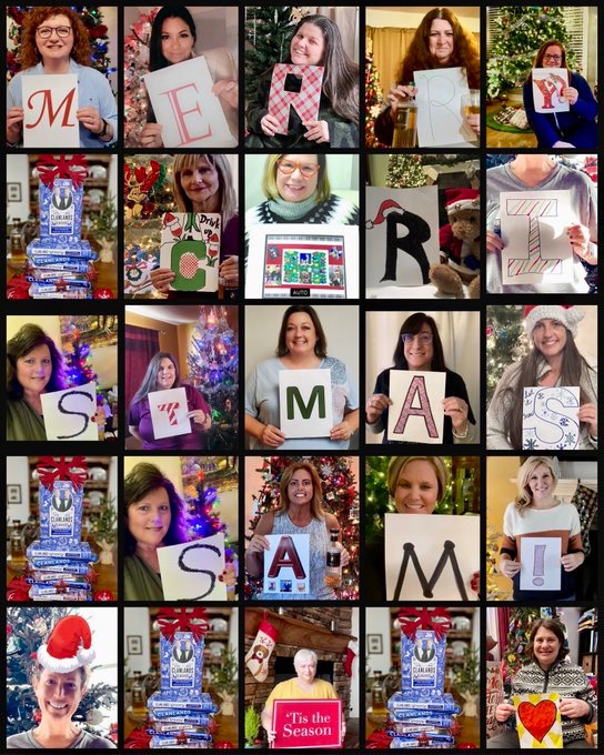Merry Christmas <a href="/SamHeughan/">Sam Heughan</a> from the Keep It in the Vault ladies who met and became friends due to Outlander!