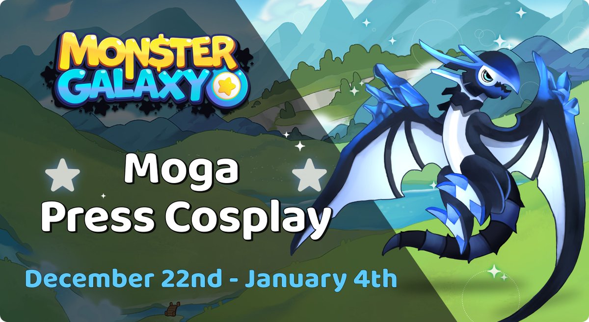 Hey Tamers!👋

Bring your favorite #Moga to life!✨
Dress up as a #MonsterGalaxy Moga or NPC!🎮🐲

🏆5⃣lucky winners will share $100 GGM
💰Top 20 will be part of raffle with the prize of $500 GGM!💸

Excited?👀Read on: 
rebrand.ly/DecMogaQuestFe…

Join in!👉discord.gg/monstergalaxy