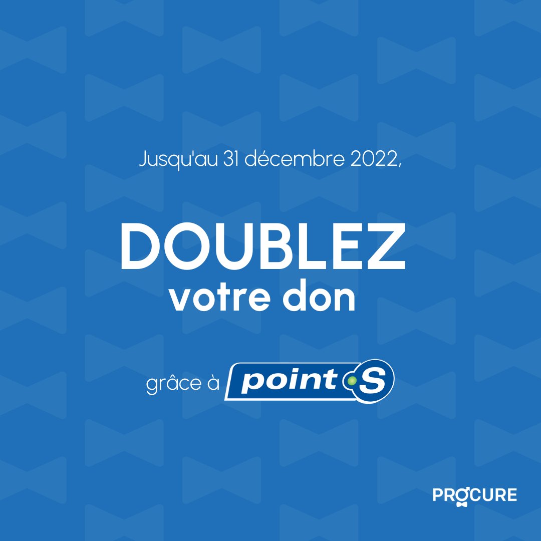 procureqc (@procureqc) on Twitter photo Un don, deux fois plus d'impact grâce à <a href="/Point_S_Canada/">Point S Canada</a>! Jusqu'à la fin de l'année 2022, notre partenaire Point S Canada s'engage à doubler les dons faits à notre organisme pour lutter contre le cancer de la prostate.
Pour donner : dons.procure.ca/fr/donate Un don, deux fois plus d'impact grâce à <a href="/Point_S_Canada/">Point S Canada</a>! Jusqu'à la fin de l'année 2022, notre partenaire Point S Canada s'engage à doubler les dons faits à notre organisme pour lutter contre le cancer de la prostate.
Pour donner : dons.procure.ca/fr/donate