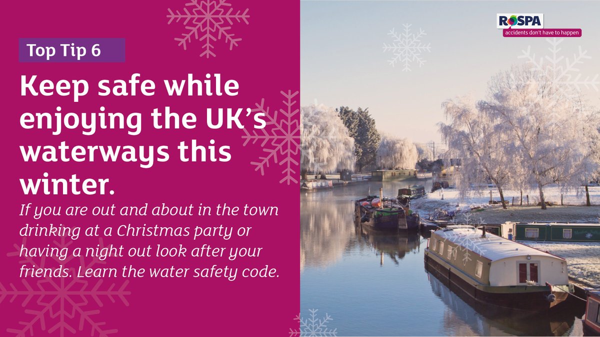 While some of us will be going for long winter walks, followed by comforting hot drinks, others may be heading out for festive parties and celebrations.

If you learn you are going to be near water, be aware of the risks.

Learn the Water Safety Code: ow.ly/JZrG50LZcvn