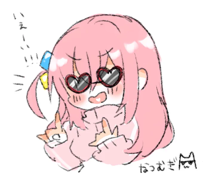 パリピなぼっちちゃん #リプ来たキャラの顔だけ描く #ぼっち・ざ・ろっく  