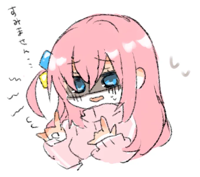 パリピなぼっちちゃん #リプ来たキャラの顔だけ描く #ぼっち・ざ・ろっく  