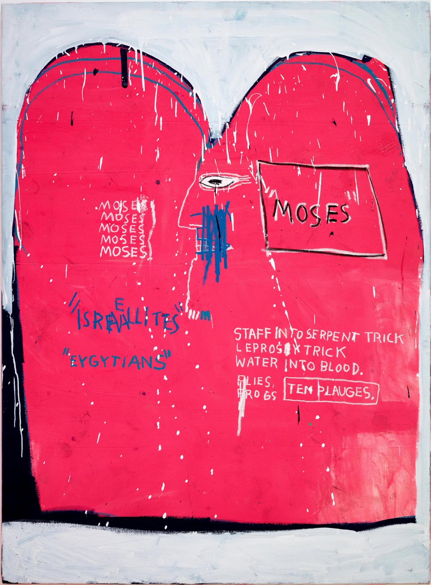 Jean-Michel Basquiat, an American artist who rose to fame in New York during the Neo-expressionism movement, was born #OnThisDay in 1960. “Moses and the Egyptians” 🎨 #JeanMichelBasquiat 📅 1982 🏛️ @museoguggenheim