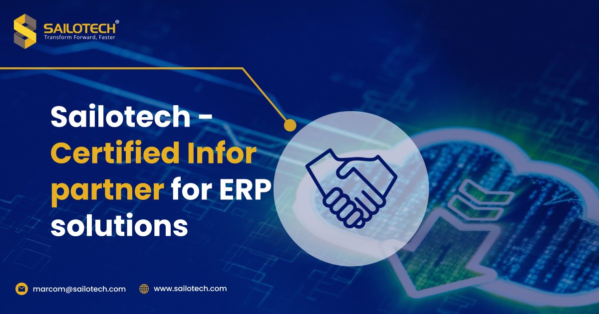 Sailotech's tweet photo. Being a certified #inforpartner, we at #sailotech have accomplished unmatched business and technological expertise to handle exceptionally complex projects, while retaining our trademark quality, and commitment to deliver tailor-made business solutions: https://t.co/53NSN6XR2W https://t.co/x1Vam63qNX